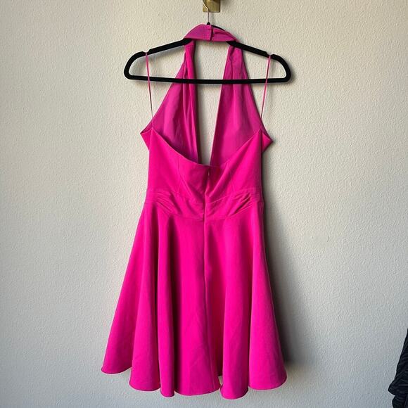 Milly Minis Hot Pink Fit & Flare Halter Dress Size S - Picture 5 of 8